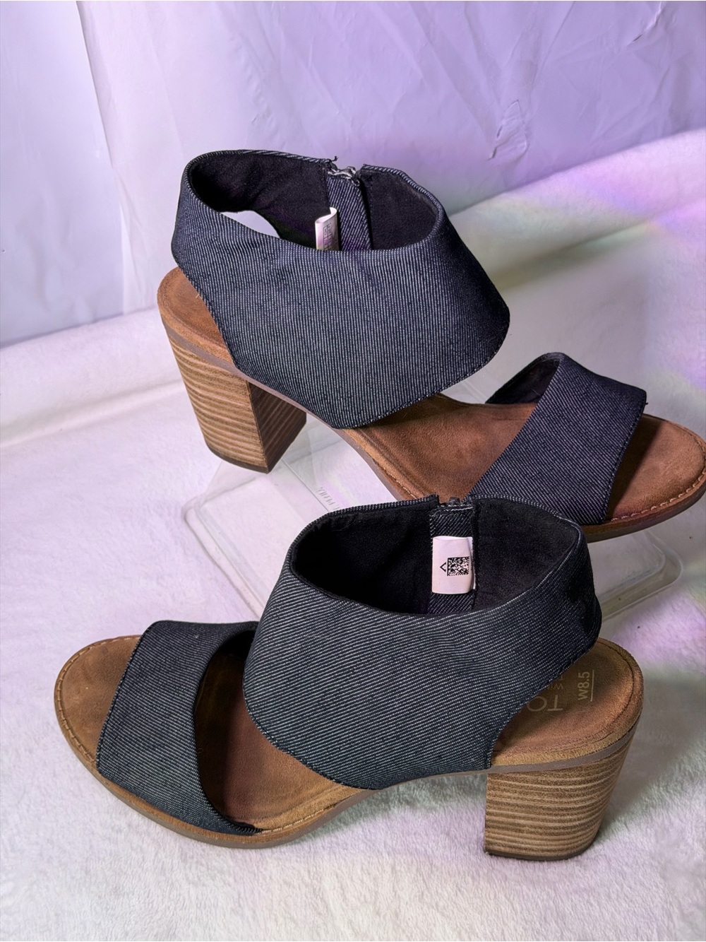 Toms Cream Two-Band Block Heel Sandal - Picture 3 of 12